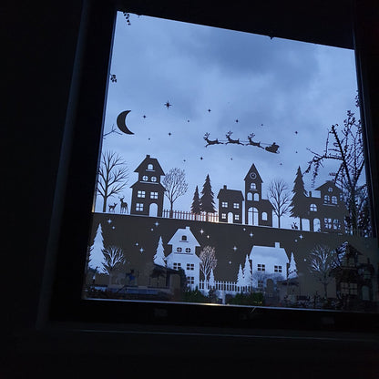 Christmas Village (Tall) Window Decal