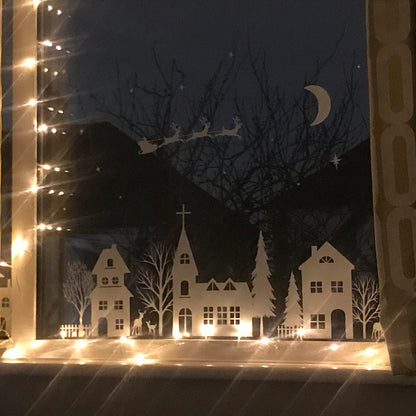 Christmas Village Window Decal