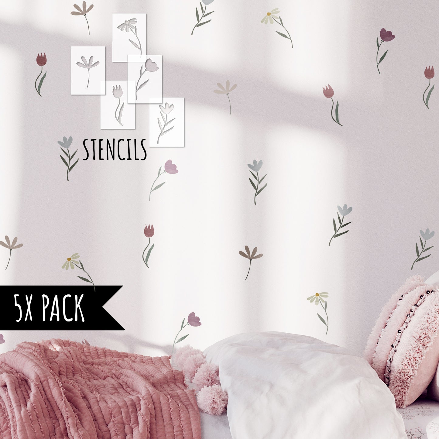 Mixed Flower Stencil Set