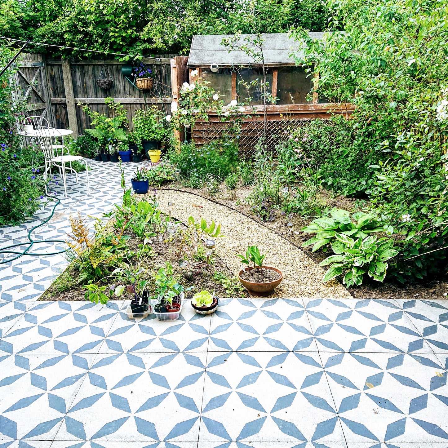 Patio Stencil for Easy DIY Concrete Makeovers 'Zaros'