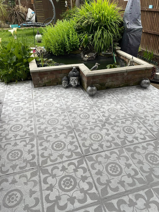Patio Stencil for Affordable DIY Tile Effect 'Cambridge'