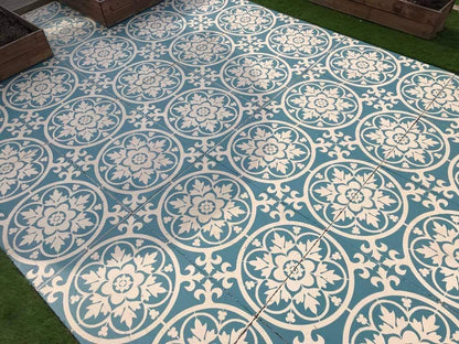 Patio Stencil for Budget-Friendly Patio Makeover 'Stratford'