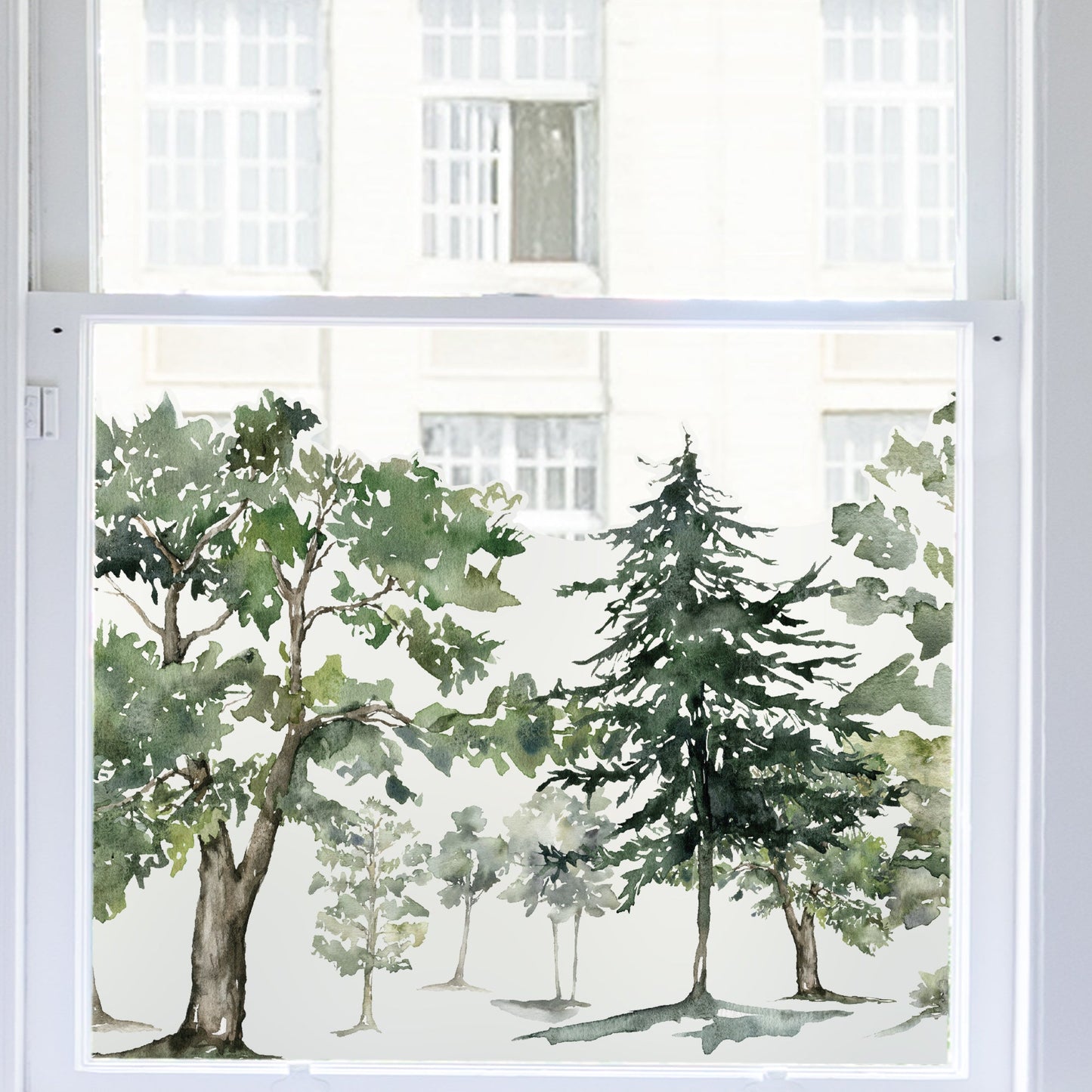 Window Decal Forest Tree Frosted Privacy Border Window Decal Dizzy Duck Designs