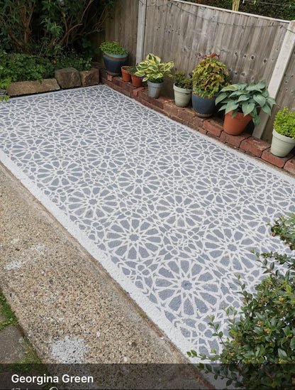 Patio Stencil for Concrete Floor Makeovers 'Zagora'