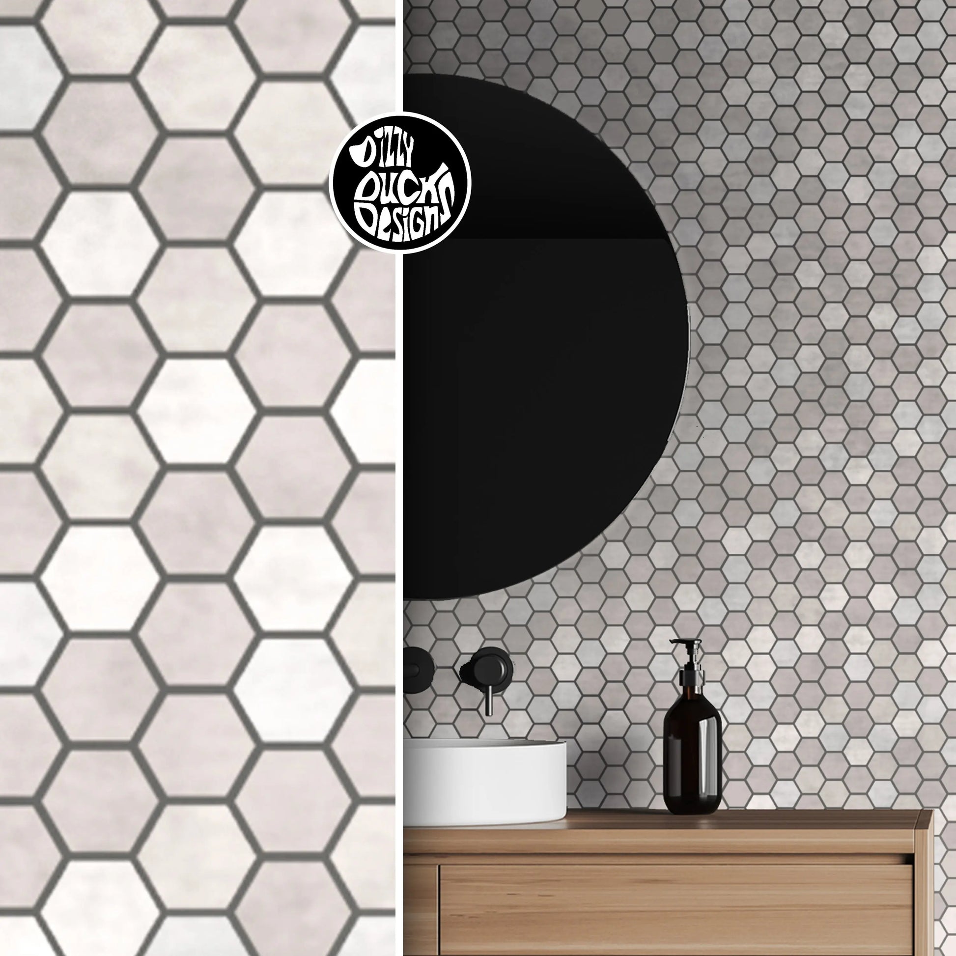 Stencil Hexagon Honeycomb Wall Floor Stencil Dizzy Duck Designs