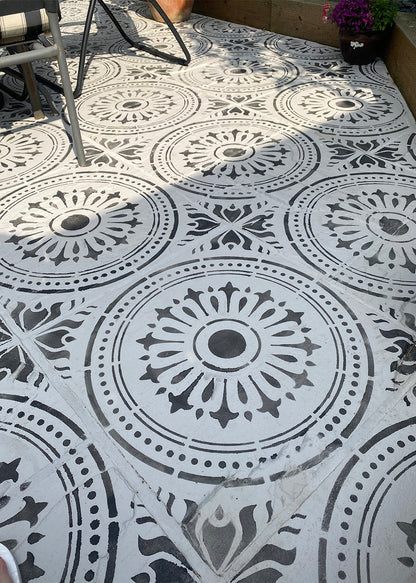Patio Stencil for Affordable DIY Tile Effect 'Verona'