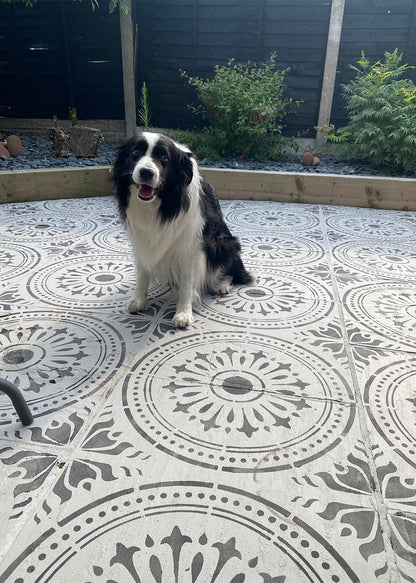 Patio Stencil for Affordable DIY Tile Effect 'Verona'
