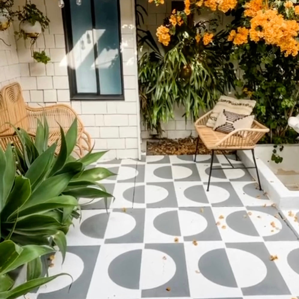 Madrid Patio Stencil - Square Slabs