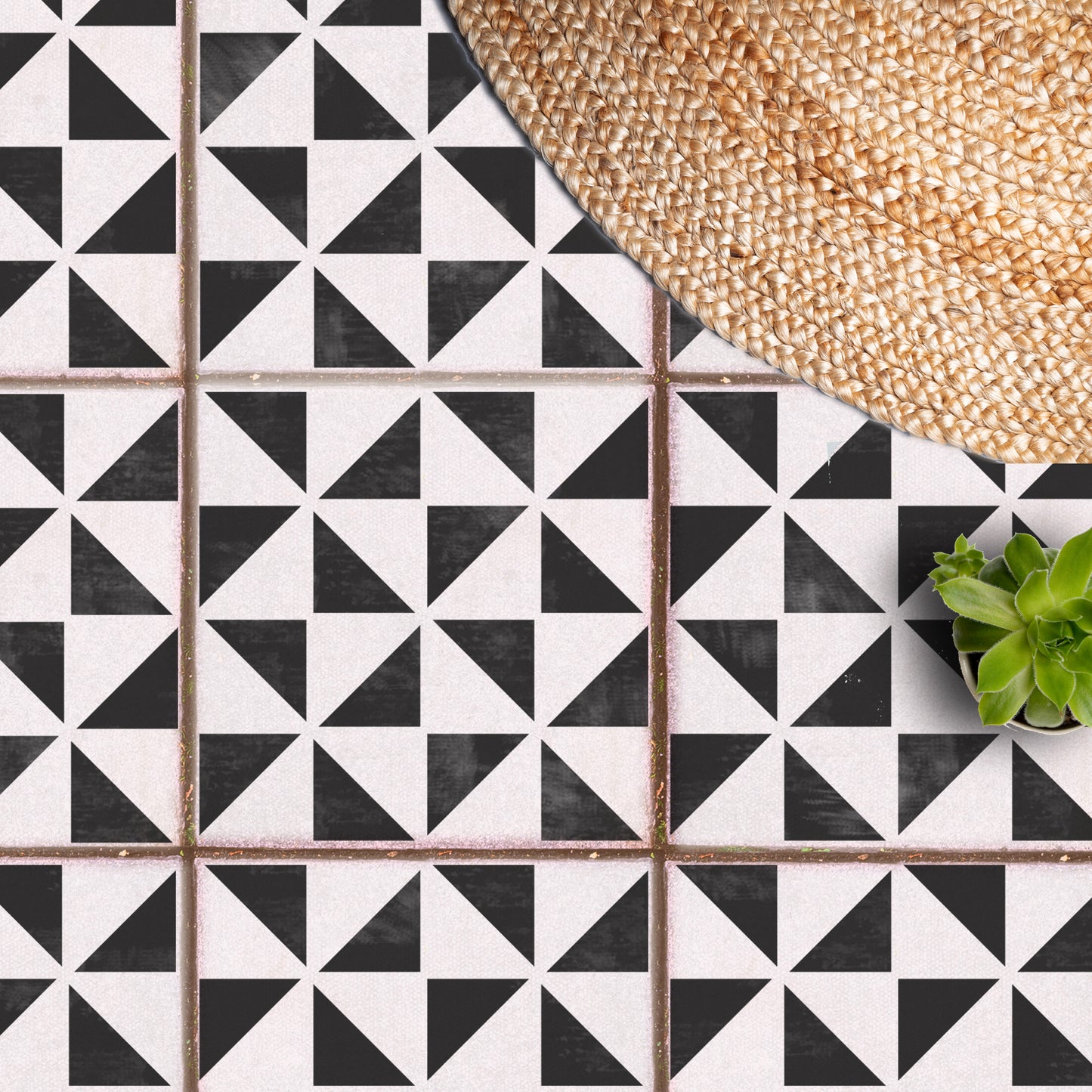 Patio Stencil for Concrete Floor Makeovers 'Assa'