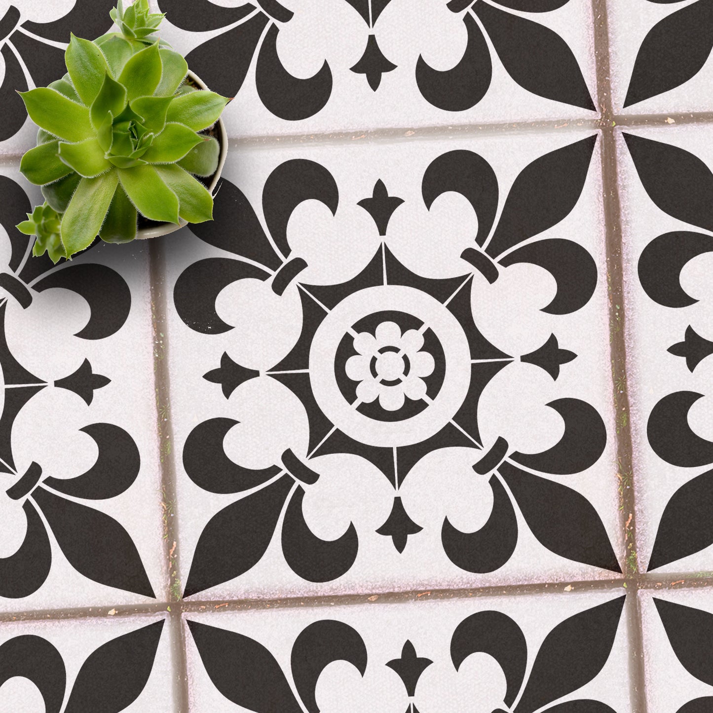 Patio Stencil for Affordable DIY Tile Effect 'Cambridge'