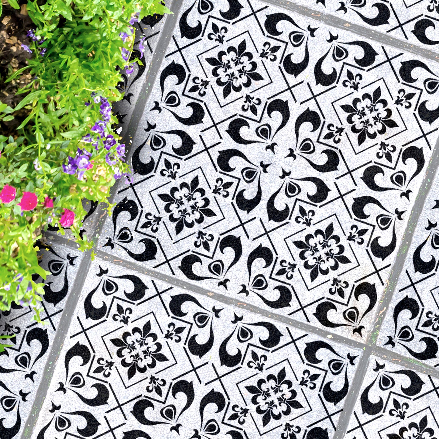 Patio Stencil to Transform Concrete for Less 'Cassis'