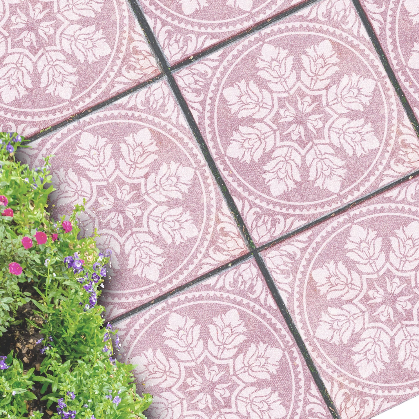 Patio Stencil for Concrete Floor Makeovers 'Edessa'
