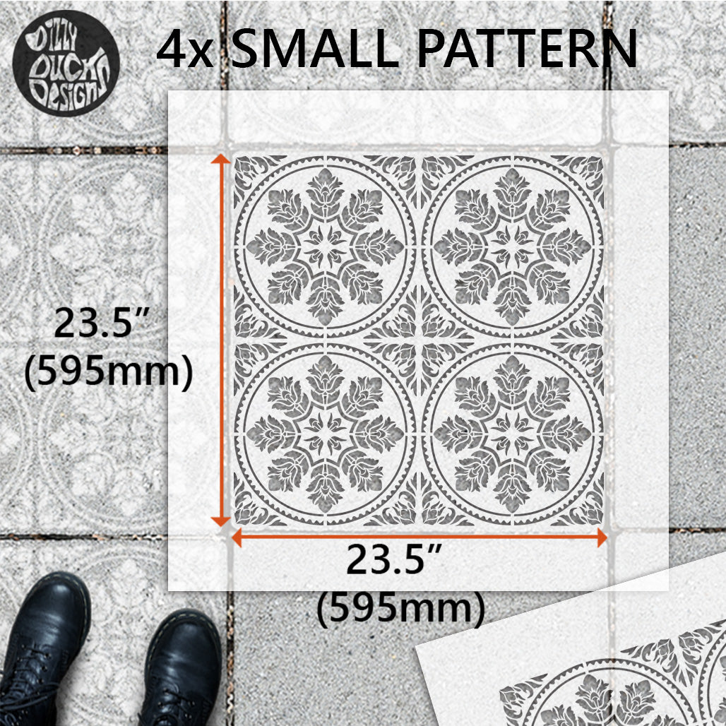 Patio Stencil for Concrete Floor Makeovers 'Edessa'