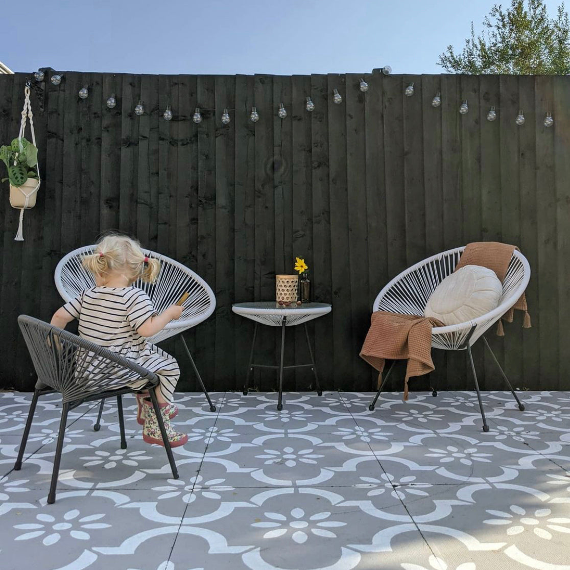 Patio Stencil for Stylish Outdoor Floor Designs 'Jannah'