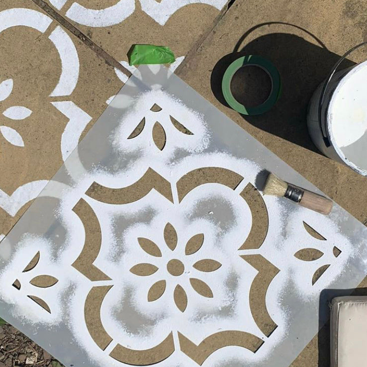 Patio Stencil for Stylish Outdoor Floor Designs 'Jannah'