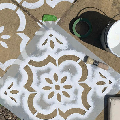 Patio Stencil for Stylish Outdoor Floor Designs 'Jannah'