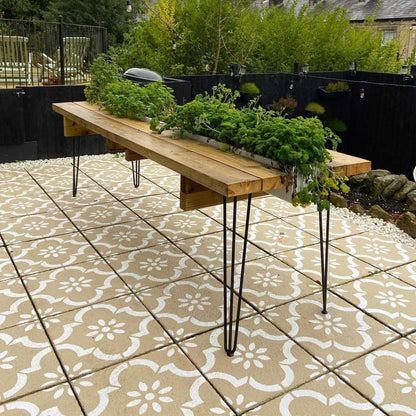 Patio Stencil for Stylish Outdoor Floor Designs 'Jannah'