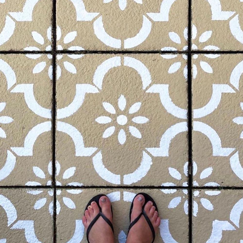 Patio Stencil for Stylish Outdoor Floor Designs 'Jannah'