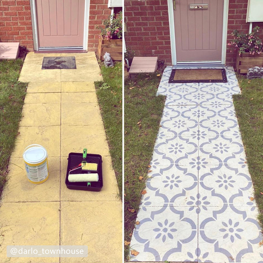 Patio Stencil for Stylish Outdoor Floor Designs 'Jannah'