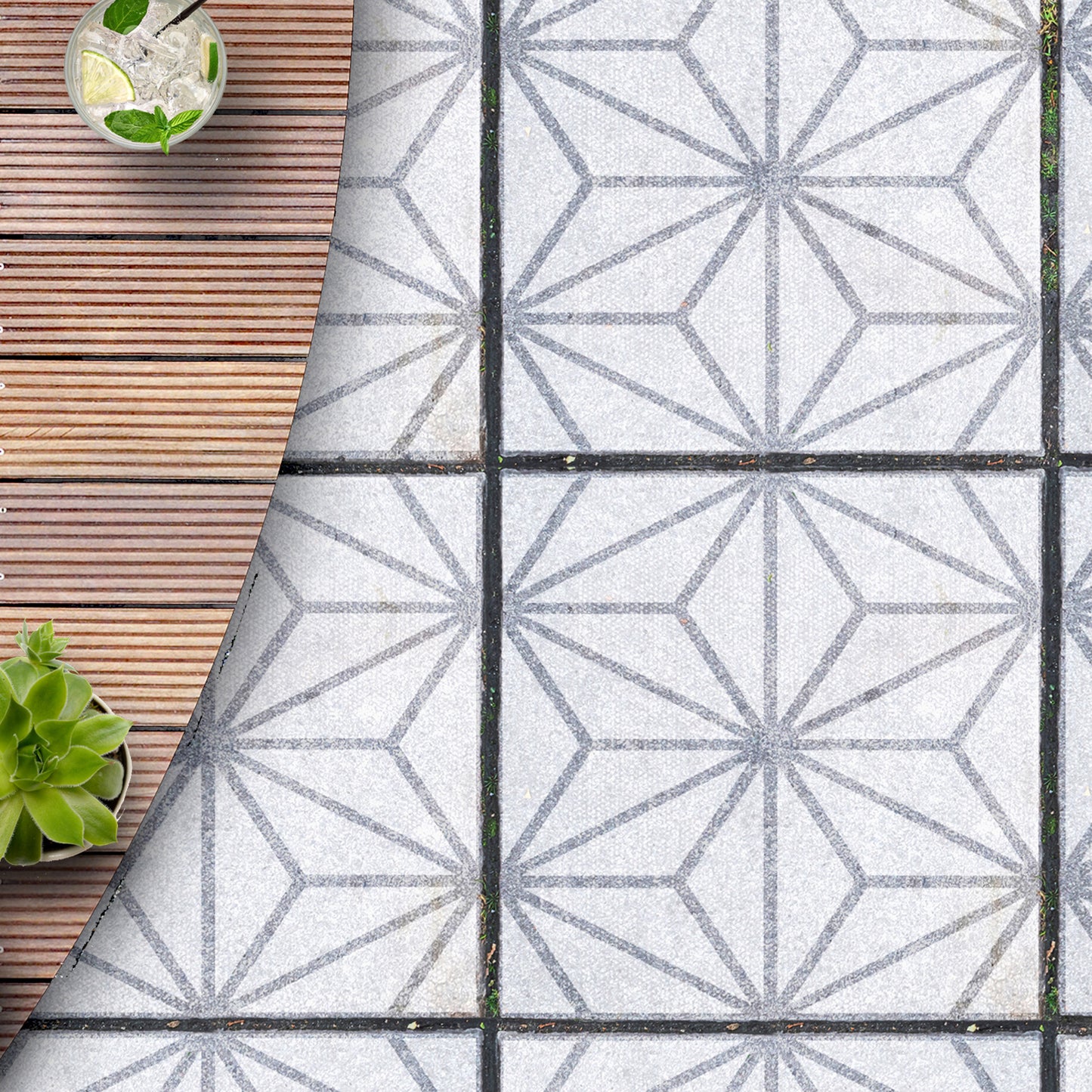 Patio Stencil for Easy DIY Concrete Makeovers 'Kasai'