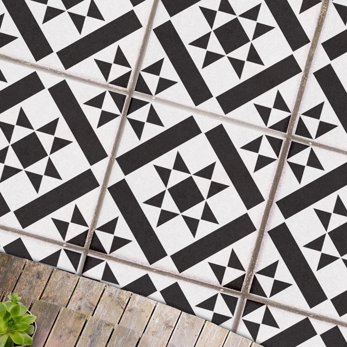 Reusable Patio Stencil for Outdoor Tile Designs 'Kensington'