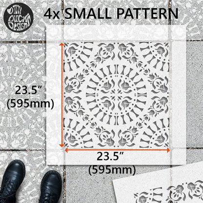 Patio Stencil for Stylish Outdoor Floor Designs 'Laya'