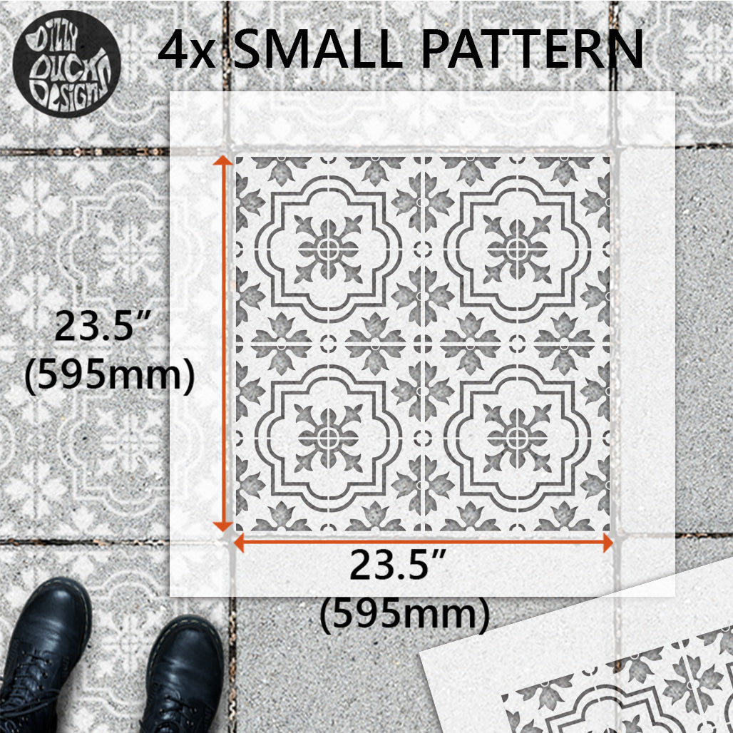 Beginner-Friendly Patio Stencil for Outdoor Floors 'Marbella'