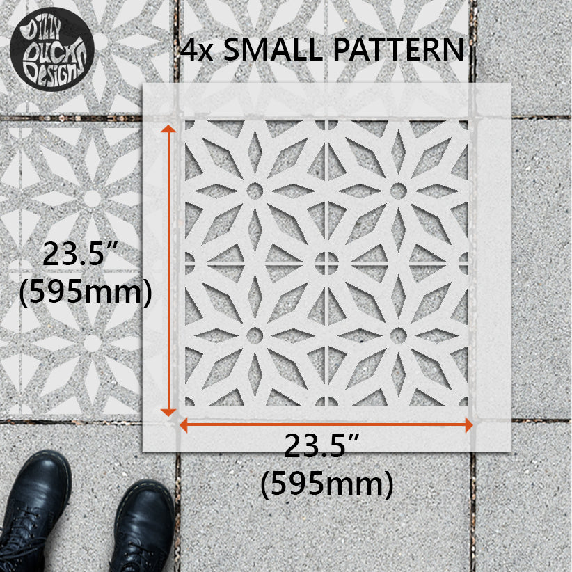 Reusable Patio Stencil for Outdoor Tile Designs 'Midar'