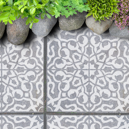 Patio Stencil for DIY Outdoor Tile Effect 'Nadia'