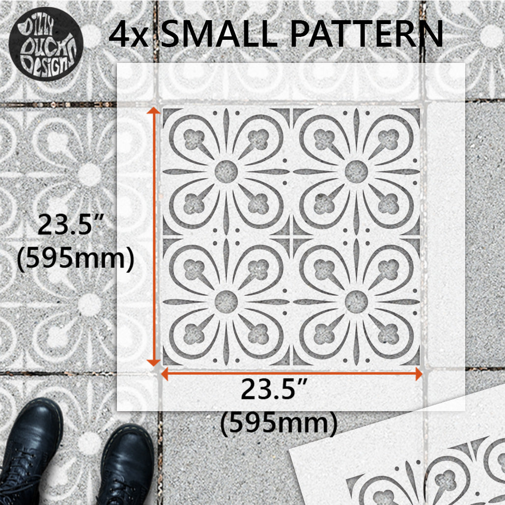 Patio Stencil for Affordable DIY Tile Effect 'York'
