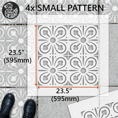 Patio Stencil for Affordable DIY Tile Effect 'York'