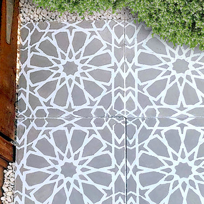 Patio Stencil for Concrete Floor Makeovers 'Zagora'