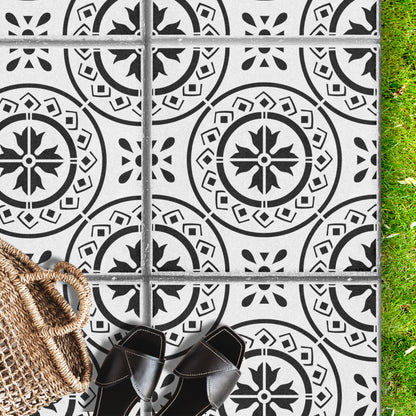 Patio Stencil for Affordable DIY Tile Effect 'Morello'