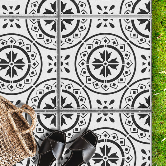 Patio Stencil for Affordable DIY Tile Effect 'Morello'