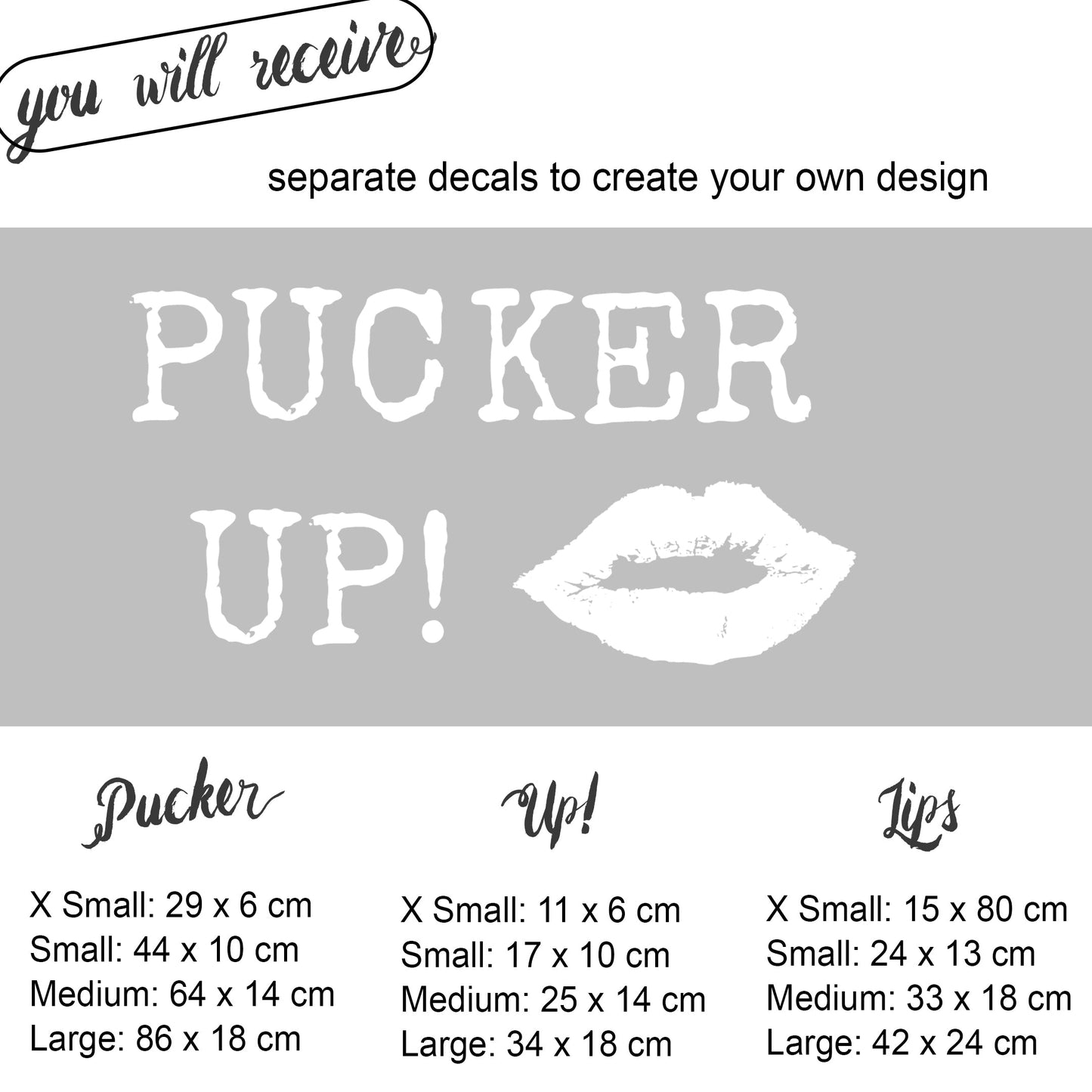Window Decal Pucker Up with Lips Valentines Window Decal Dizzy Duck Designs