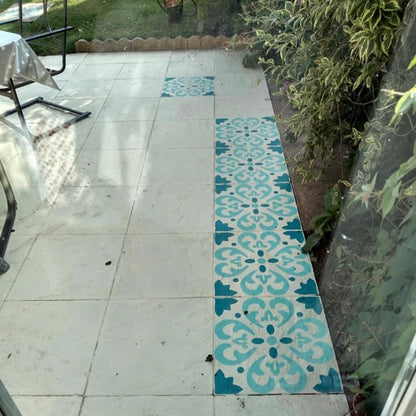Tangier Patio Stencil - Square Slabs