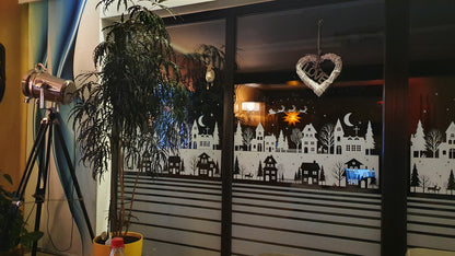 Christmas Village (Tall) Window Decal