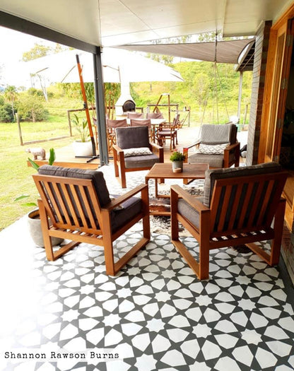 Patio Stencil for Concrete Floor Makeovers 'Amira'