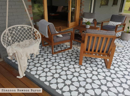 Patio Stencil for Concrete Floor Makeovers 'Amira'