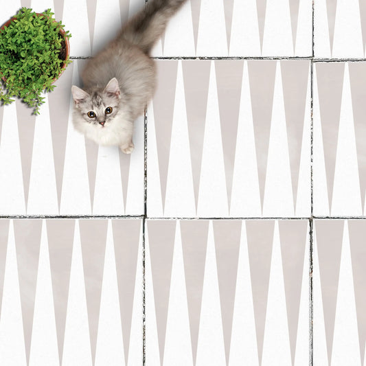 Slim Triangle Patio Stencil - Square Slabs - Dizzy Duck Designs