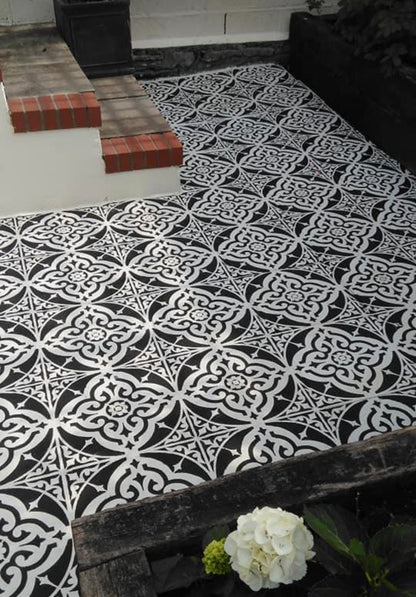 Turin Patio Stencil - Square Slabs
