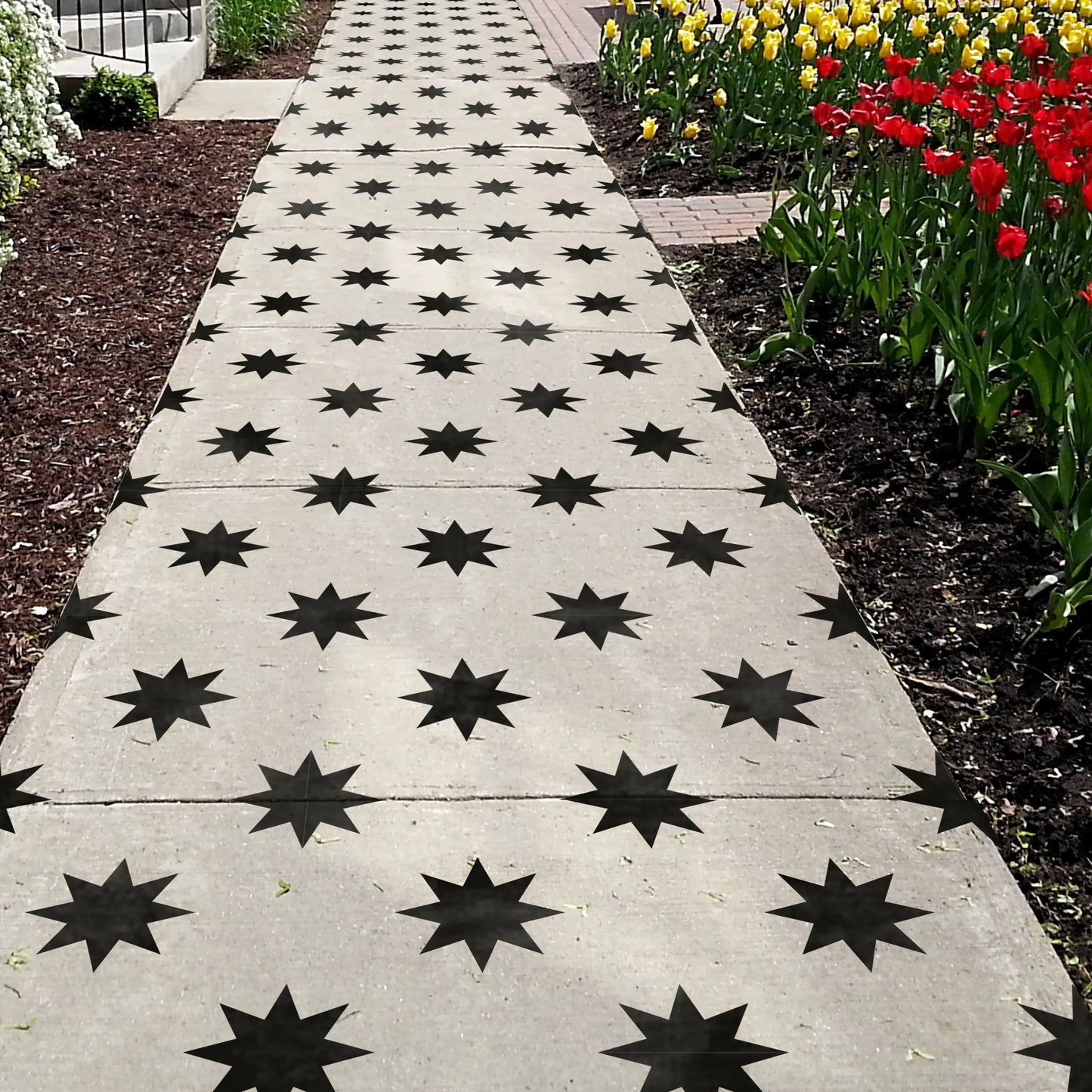 Star Patio Stencil - Rectangle Slabs – Dizzy Duck Designs