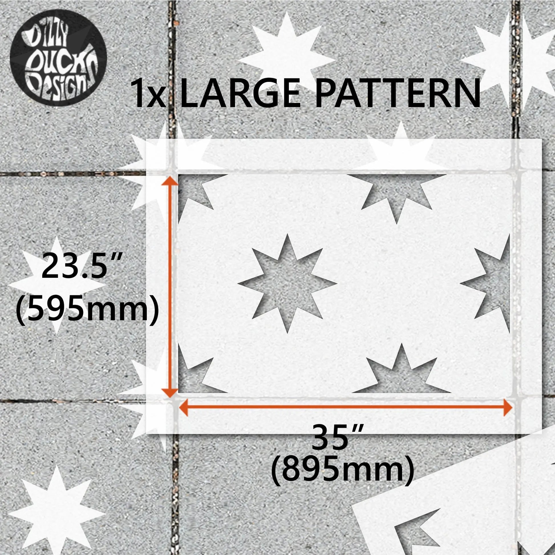 Star Patio Stencil - Rectangle Slabs – Dizzy Duck Designs