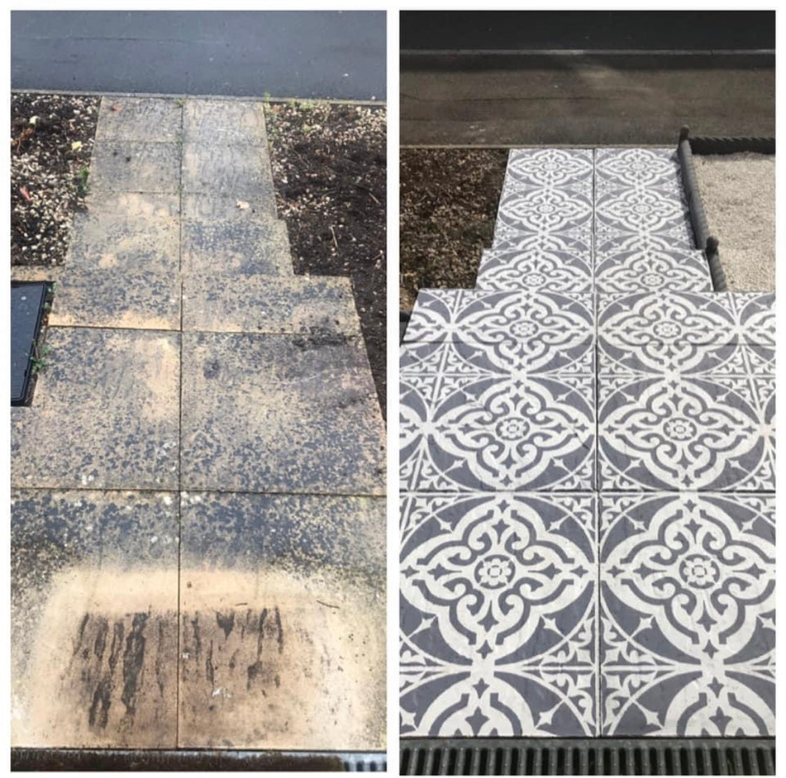Turin Patio Stencil - Square Slabs