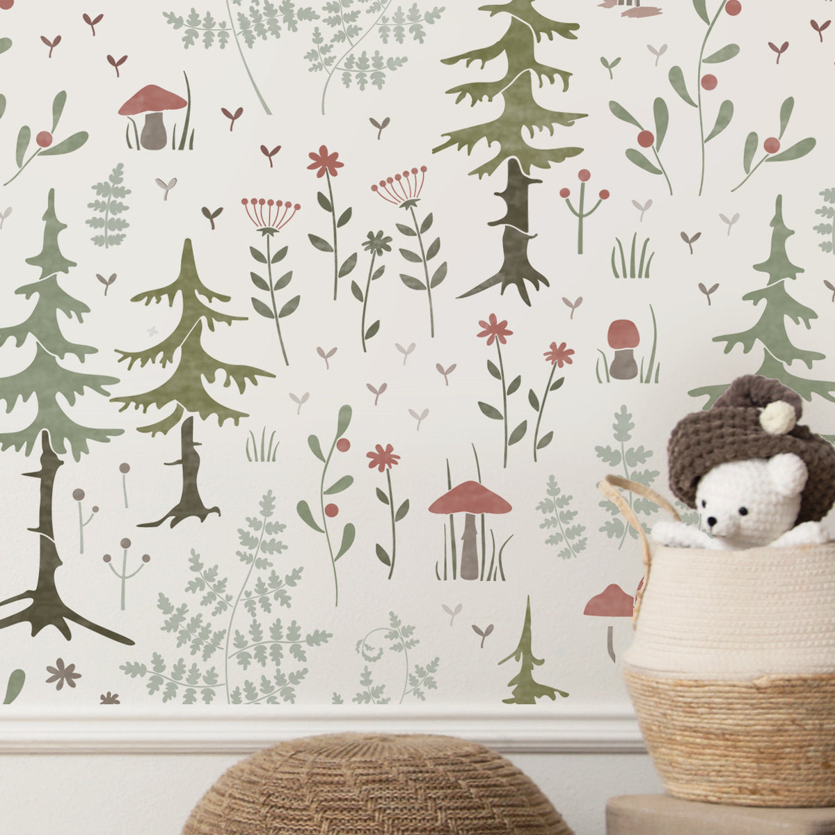 Woodland Forest Nursery Wall Stencil