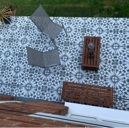 Patio Stencil for Concrete Floor Makeovers 'Yazlik'