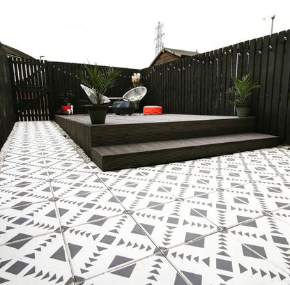 Toluca Patio Stencil - Square Slabs