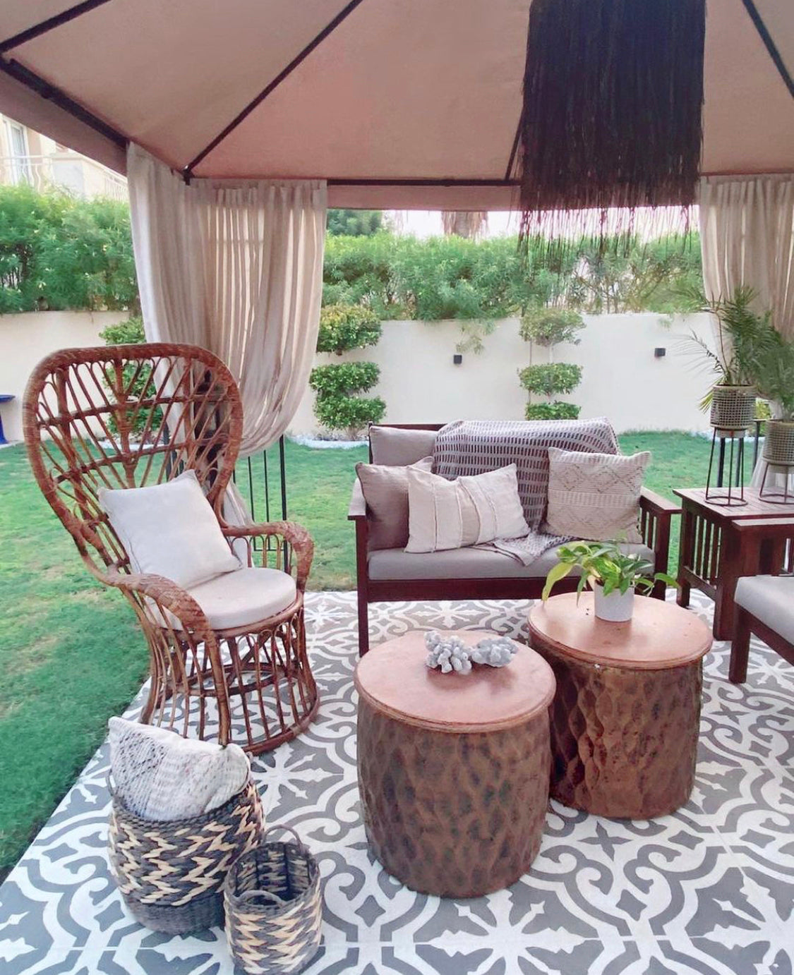 Patio Stencil for Moroccan-Style Concrete Floors 'Seville'