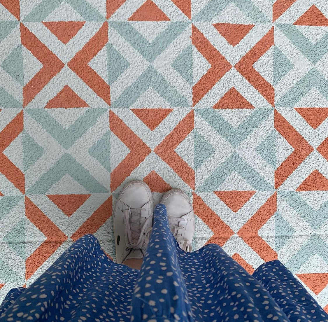 Patio Stencil for Affordable DIY Tile Effect 'Ksar'