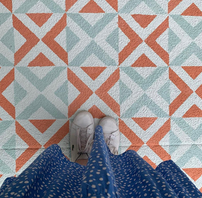 Patio Stencil for Affordable DIY Tile Effect 'Ksar'